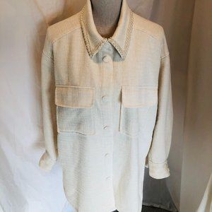 Ivory/pearl shirt jacket